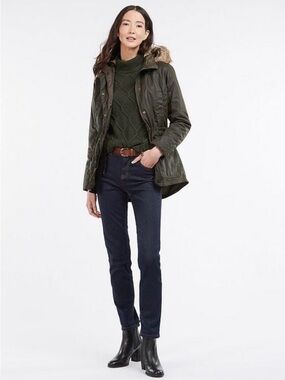 Barbour Olive Green Sherpa-Lined Utility Parka